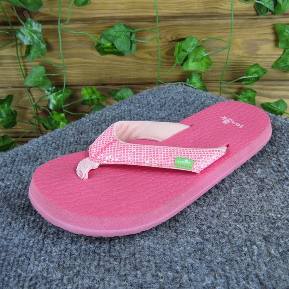 Sanuk Flip‎ Flop  Girl Y 13-1 Medium Sandal Pink Synthetic Slip On - Picture 1 of 6